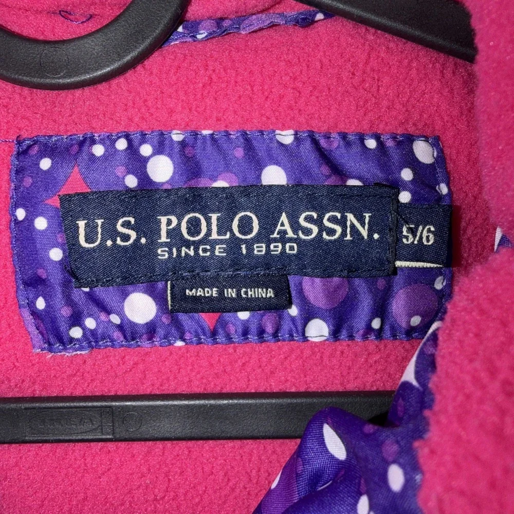 U.S. Polo Assn. Girls Puffer Coat/Jacket Pink‎ Hooded Quilted